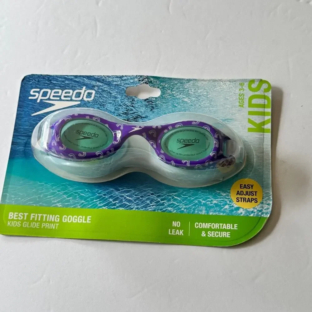 SPEEDO KIDS Glide Print Anti Fog No Leak Best Fitting Goggles  New in Package